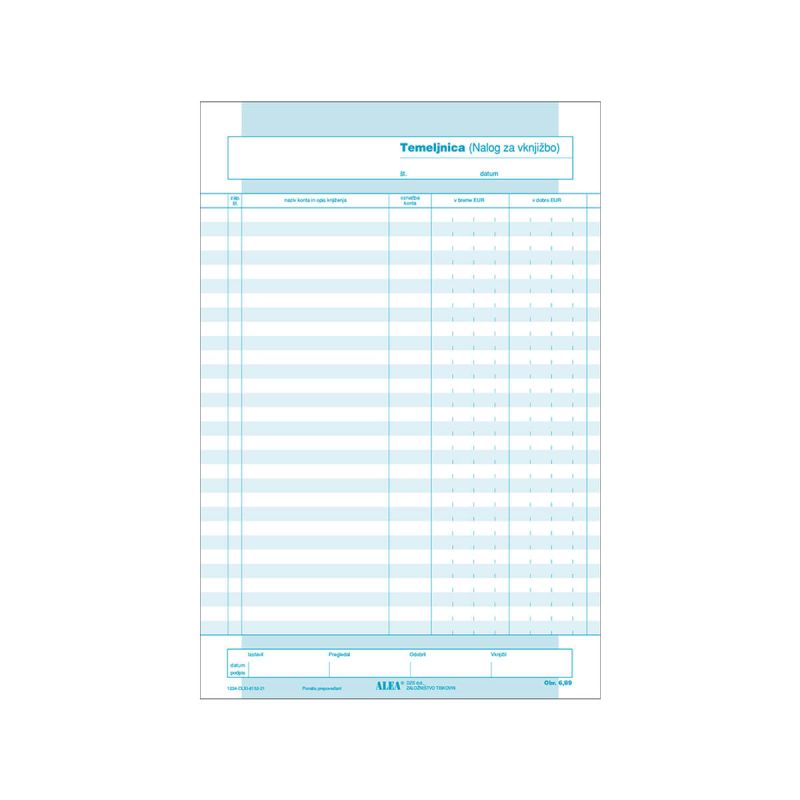 6.89 Temeljnica ali nalog za vknjižbo - samokopirni