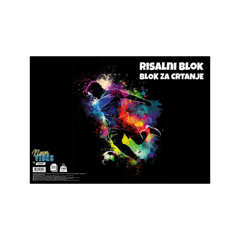 Risalni blok A3, 20 listni, 140g hrapav, Neon Vibes, Target