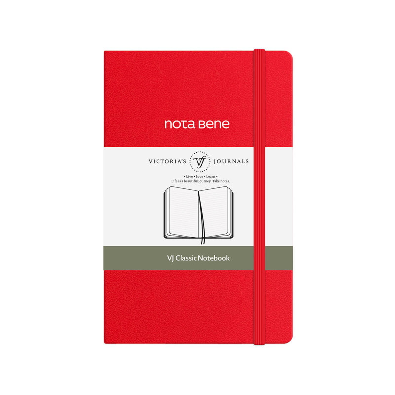 Blok Victoria s Journals Classic, trede platnice 9x14, Rdeč