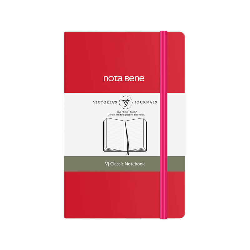 Blok, Victoria s Journals, Classic, trde platnice, 9 x 14 cm, rdeč