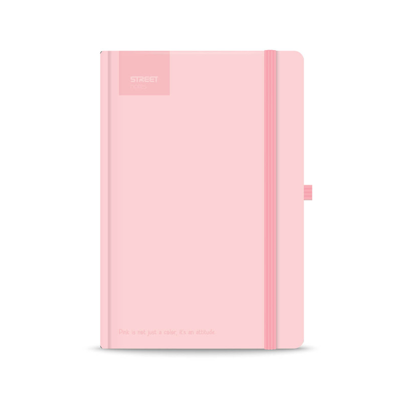 Blok z elastiko, Pastel Pink, A5, 96-listni, črtan