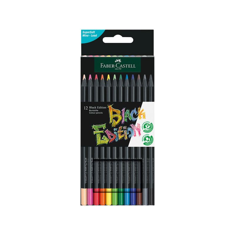 Barvice, Faber Castell, Black edition, 12 kos