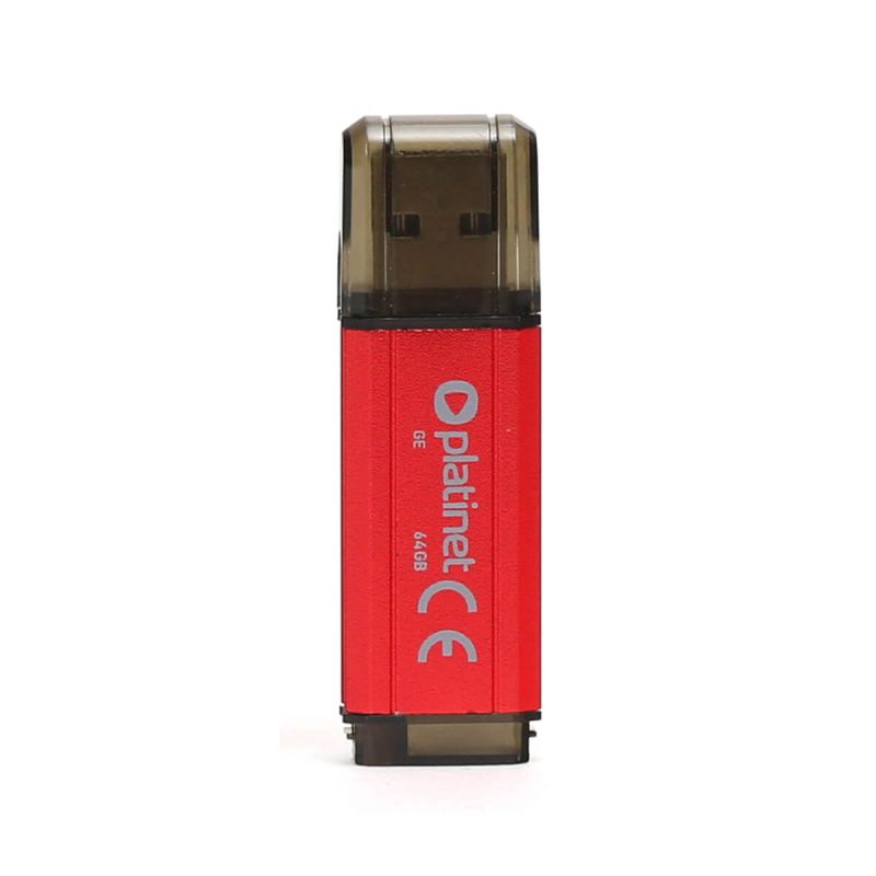 USB ključ, Platinet, 64 GB, vmesnik  2.0, V-Depo, alu ohišje, rdeč