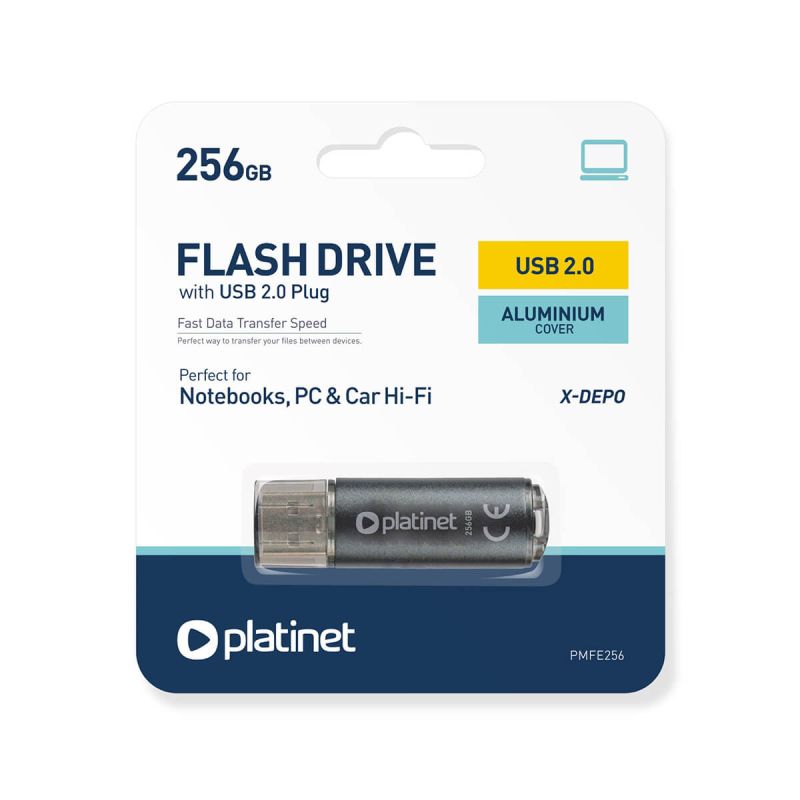 USB ključ, Platinet, X-Depo, 256 GB, črn