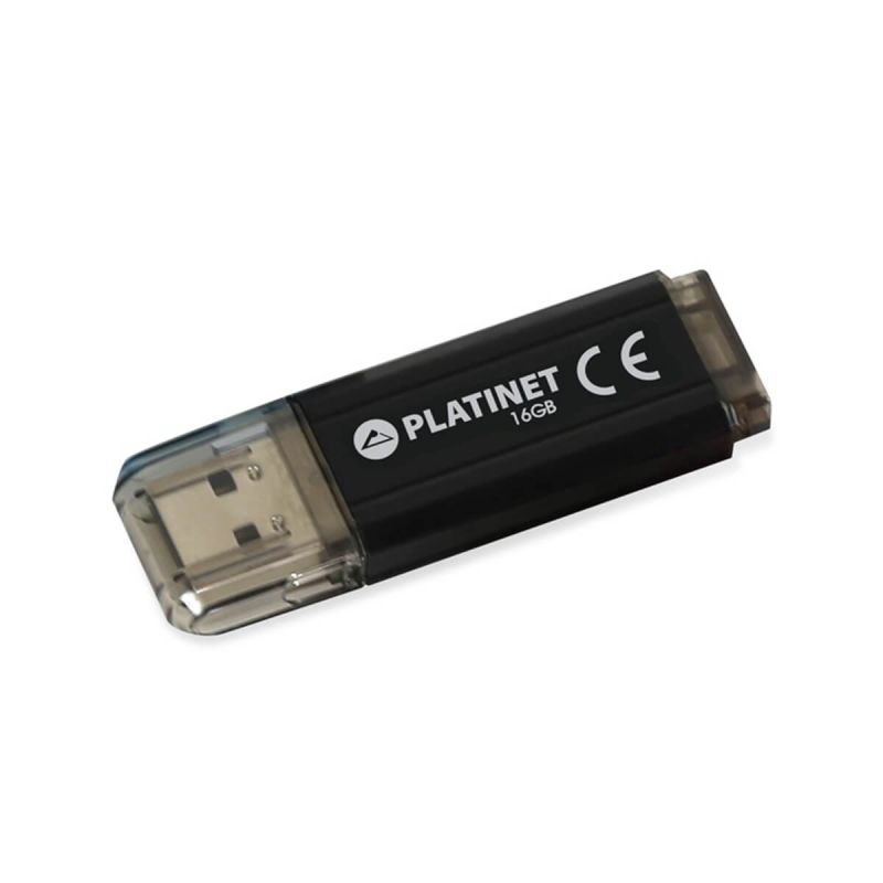 USB ključ, Platinet, V-Depo, 16 GB, vmesnik 2.0, alu ohišje, črn