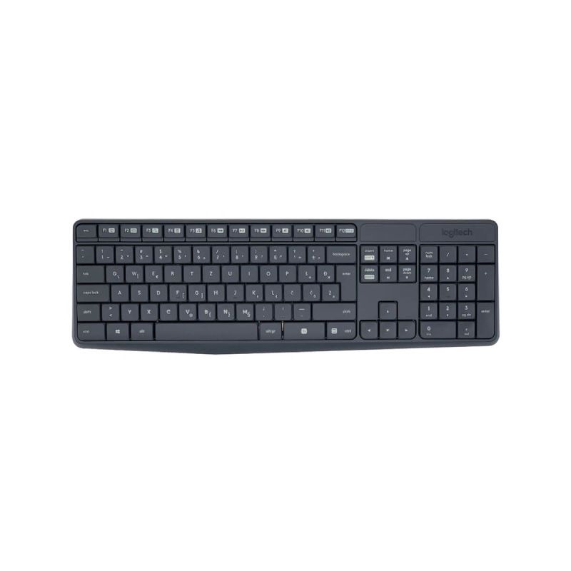 Tipkovnica z optično miško, Logitech, MK235, USB priklop, doseg 10 m, odporna na tekočino