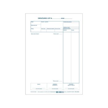 3.82A Knjiga obračunskih izmer (obračunski list) - za gradbena podjetja