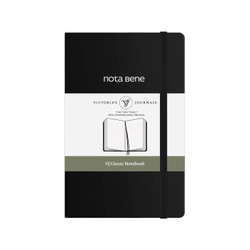 Blok Victoria s Journals Classic, trede platnice 9x14, Črn