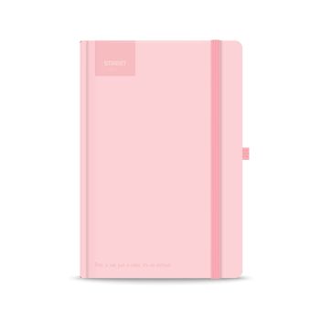 Blok z elastiko, Pastel Pink, A5, 96-listni, črtan