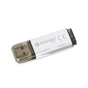 USB ključ, Platinet, V-Depo, 16 GB, vmesnik 2.0, alu ohišje, srebrn